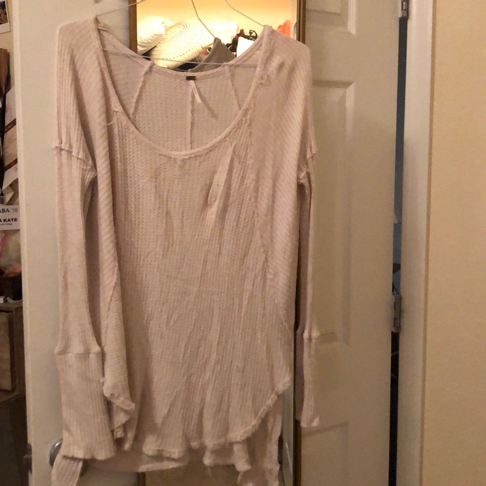 Distressed Free People Light Sweater